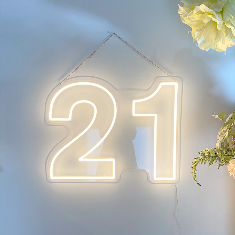 21st Birthday Party Neon Sign