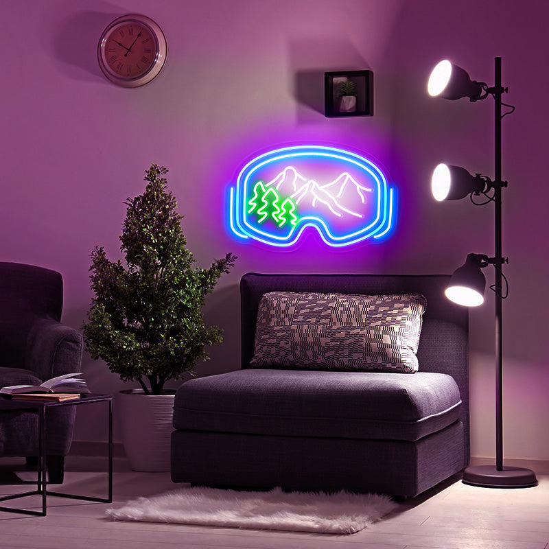 Ski Goggles Neon Sign