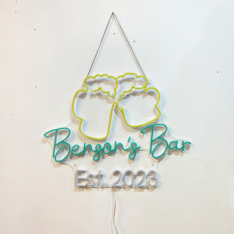 Custom Bar with Beers Neon Signs