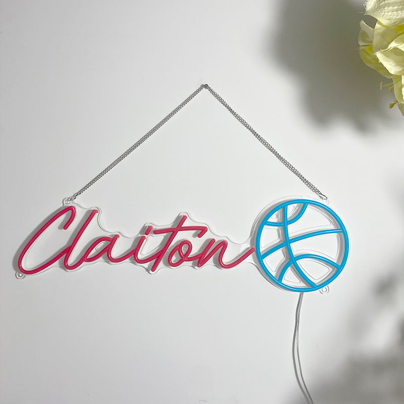 Basketball Name Neon Art for Kid's Room