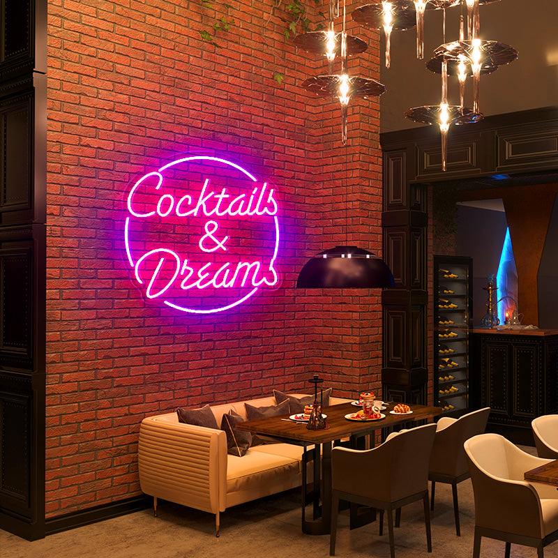 Cocktails & Dreams LED neon sign