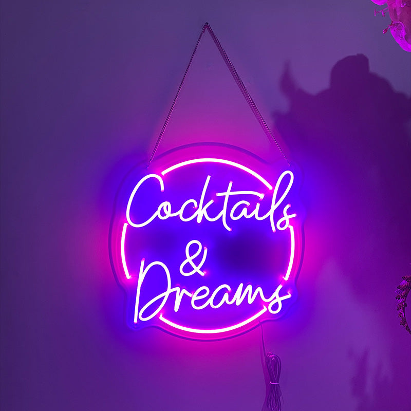 Cocktails & Dreams LED neon sign
