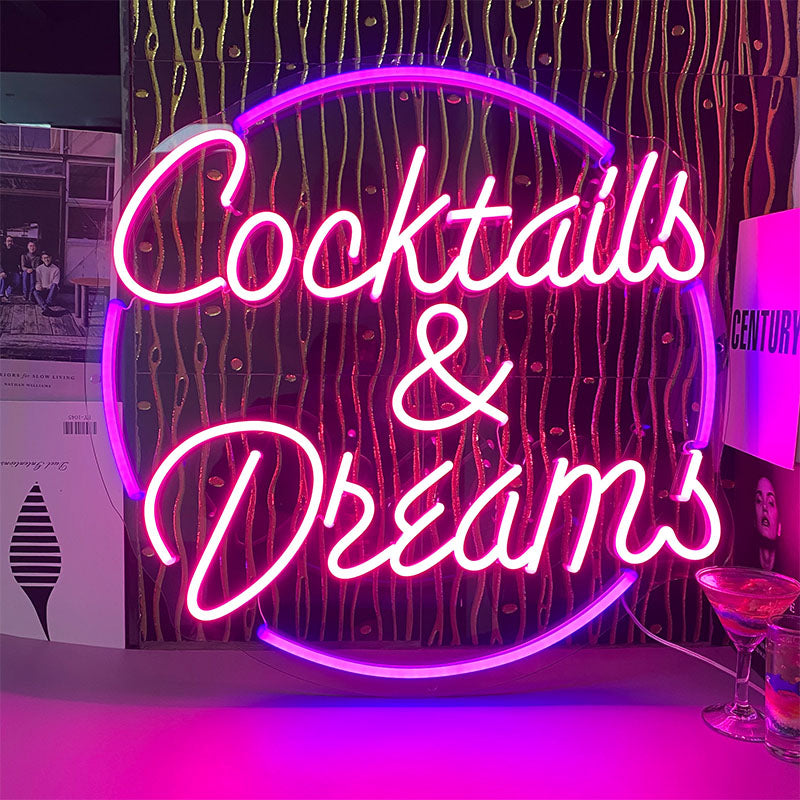 Cocktails & Dreams LED neon sign