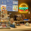 Colourful  Hamburger Model Neon