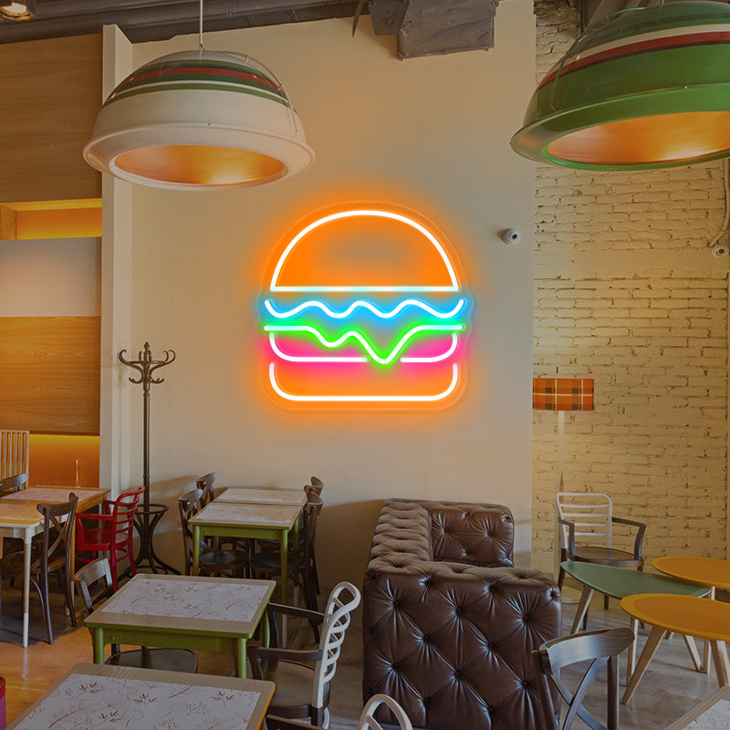 Colourful  Hamburger Model Neon
