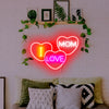 I Love Mum Neon & Heart Neon Light