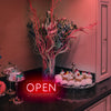 Freestanding OPEN neon sign
