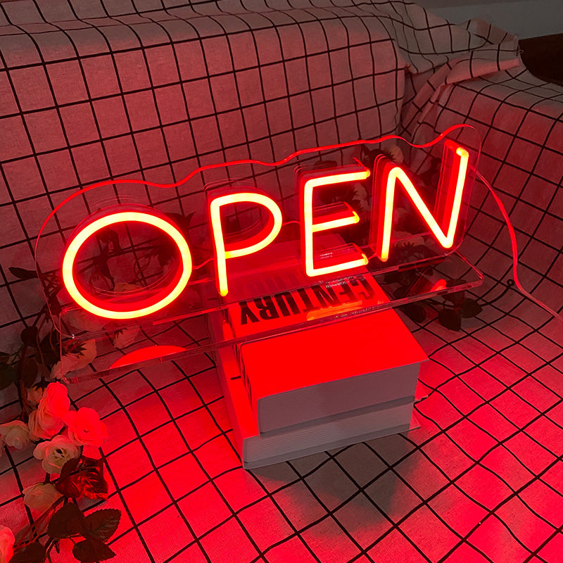 Freestanding OPEN neon sign