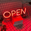 Freestanding OPEN neon sign