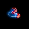 Astronaut in Rocket Neon Light