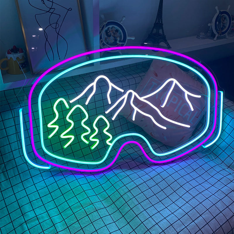 Ski Goggles Neon Sign
