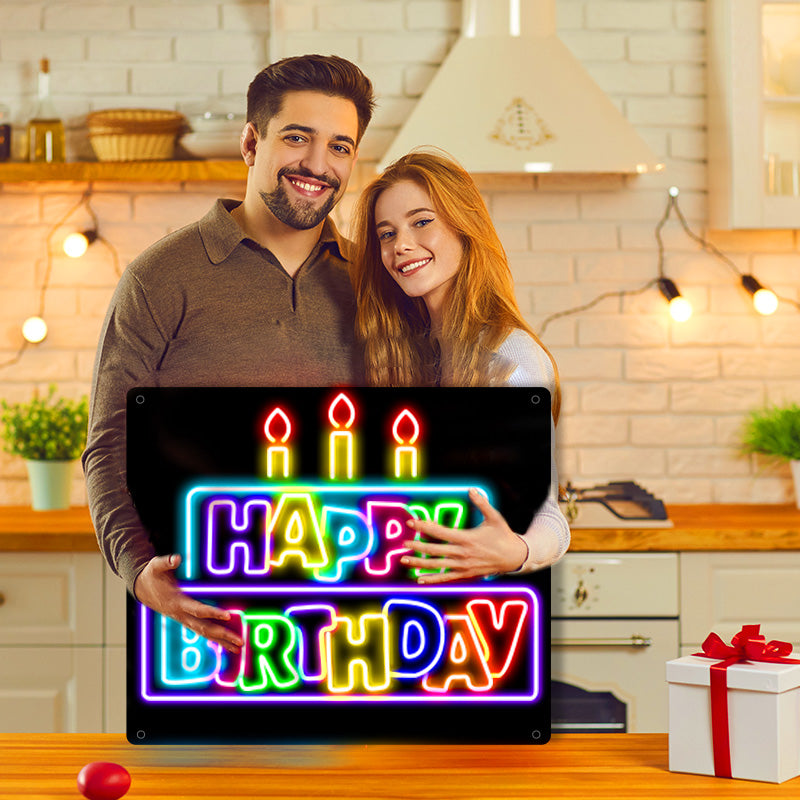 Colourful Happy Birthday Neon