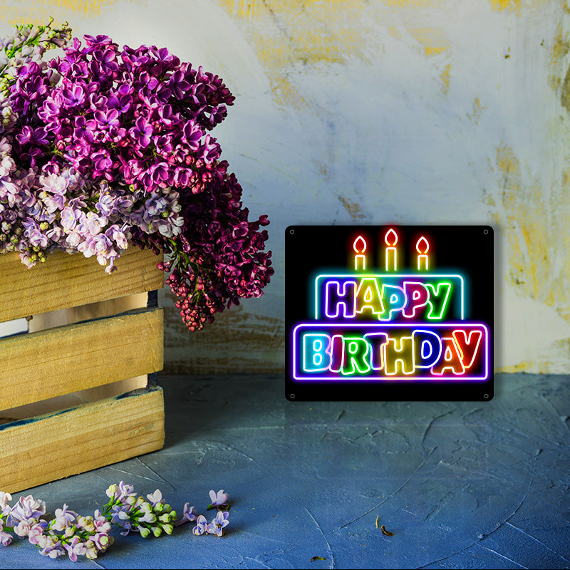 Colourful Happy Birthday Neon