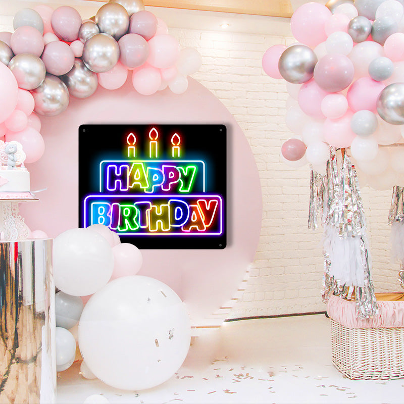 Colourful Happy Birthday Neon