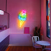 Melting Ice Cream Cone Neon