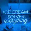 Ice cream solves everything neon sign
