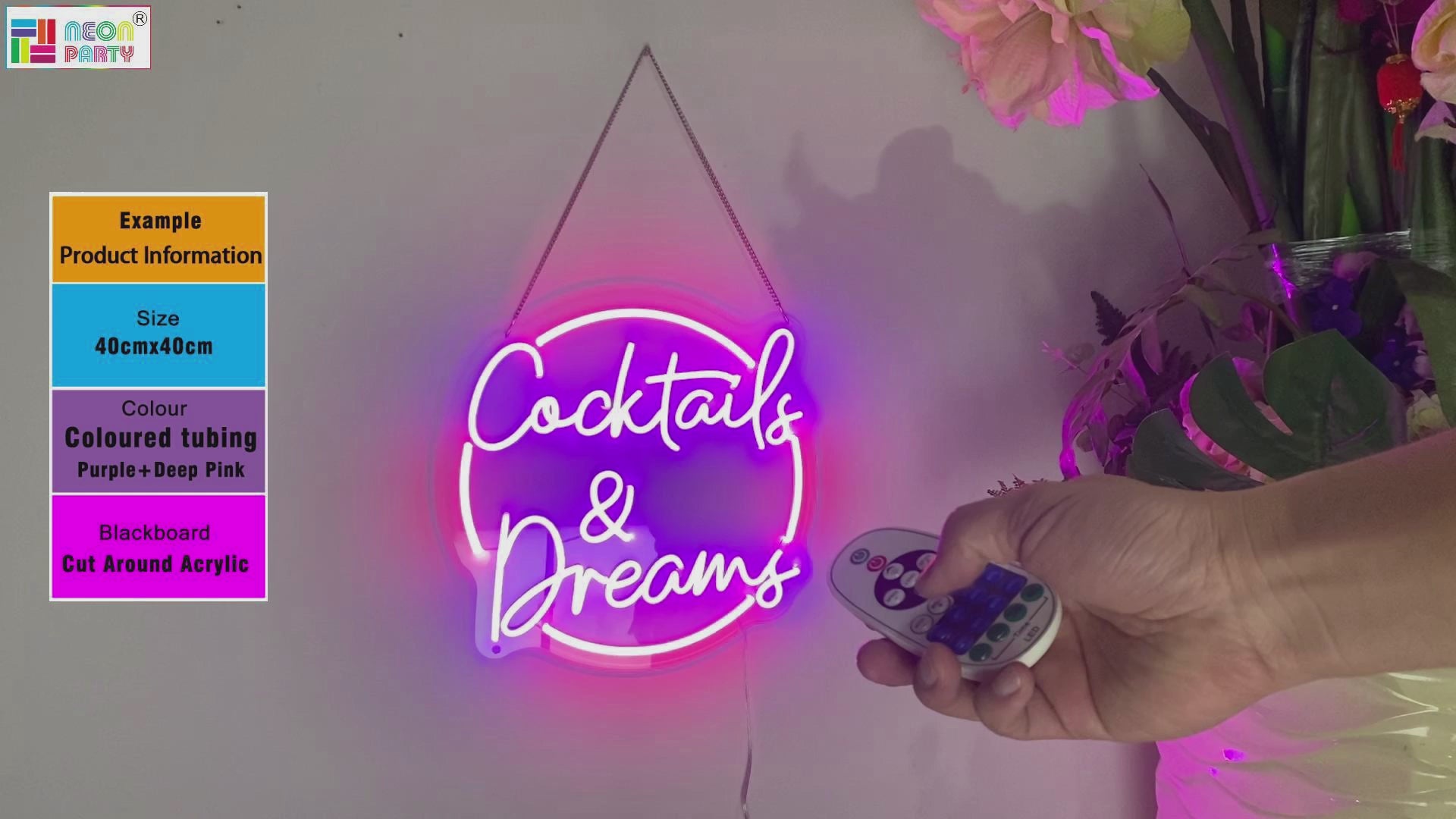 Cocktails & Dreams LED neon sign