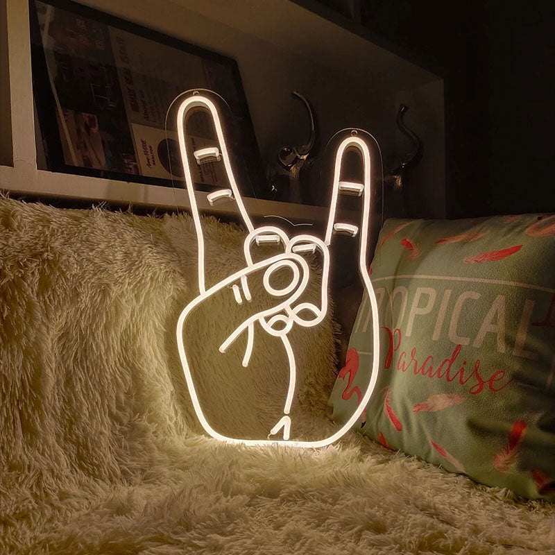 Rock Fingers LED neon sign
