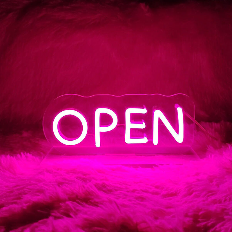 Freestanding OPEN neon sign