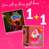 Santa Claus neon & Jingle Christmas Bells Xmas gift boxes