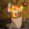 Multicolor reindeer neon