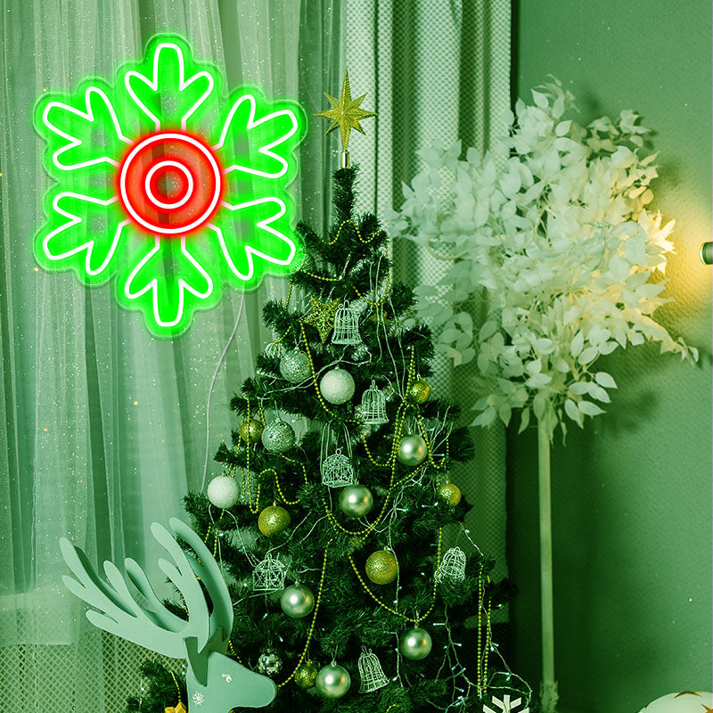 Creative Xmas Outdoor Lights Snowflakes Neon Light Store Decorates