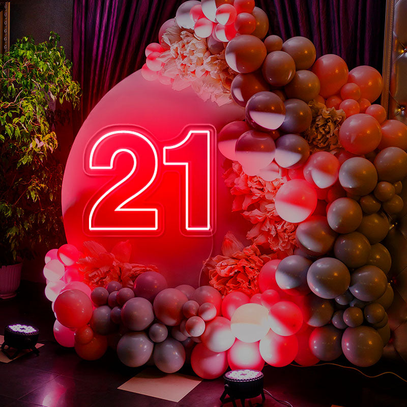 21st Birthday Party Neon Sign