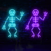Waving skeleton LED neon sign
