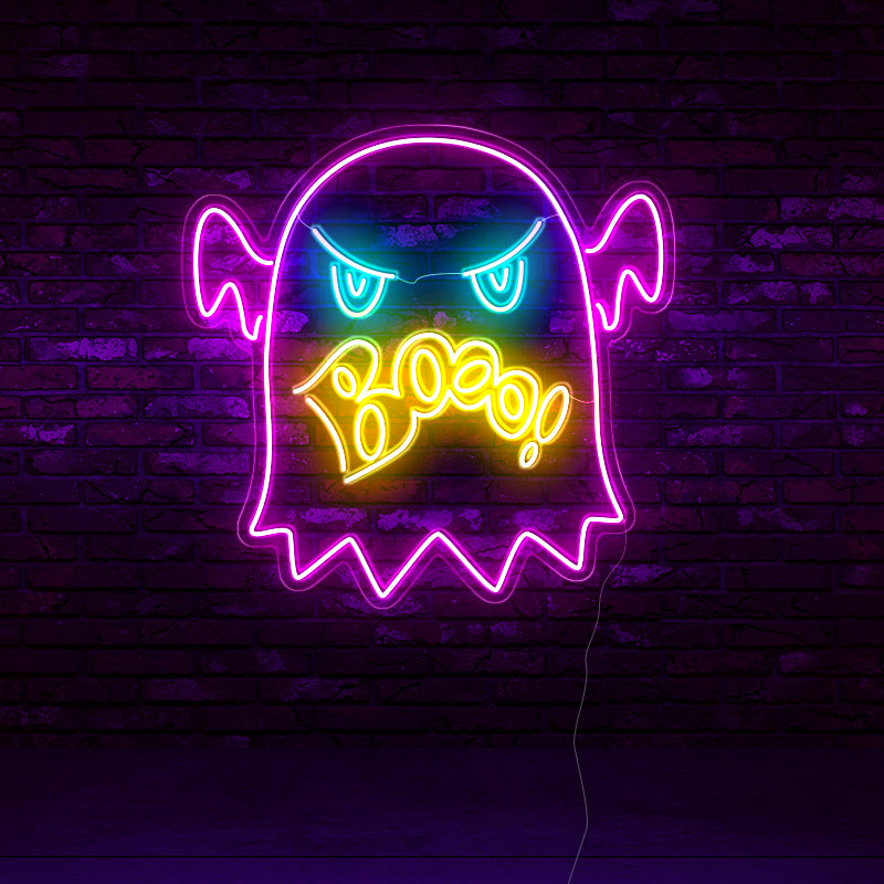 Angry Booo! Ghost Neon Light