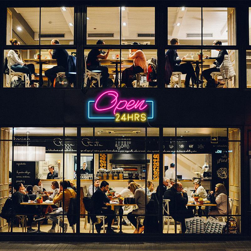 Open 24HRS Neon Light - neonpartys