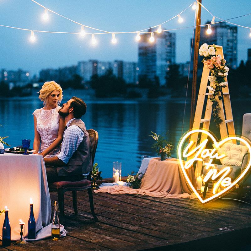 Heart (You + Me) led signs