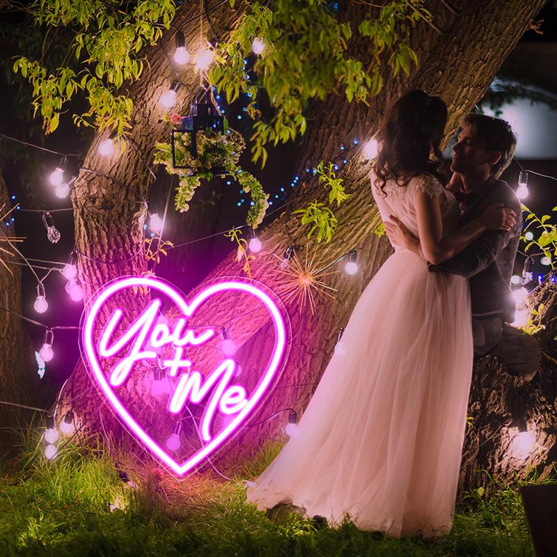 Heart (You + Me) led signs