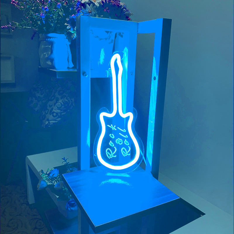 Guitar Green Neon lights - neonpartys