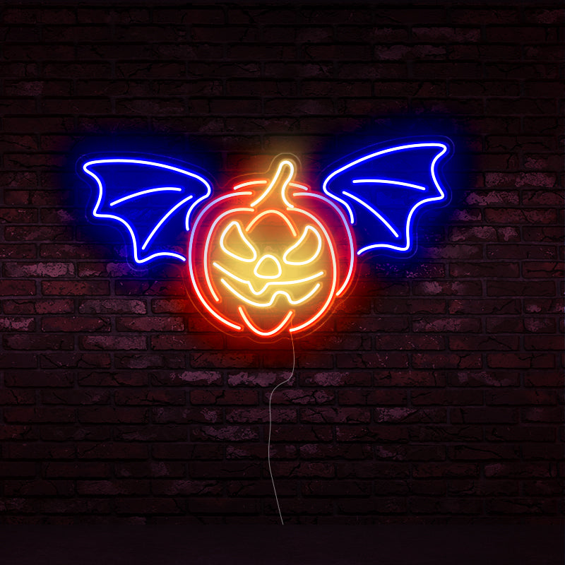 Bat Pumpkin Neon lights - neonpartys