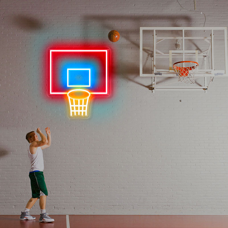 Basketball Hoop Neon Wall Art