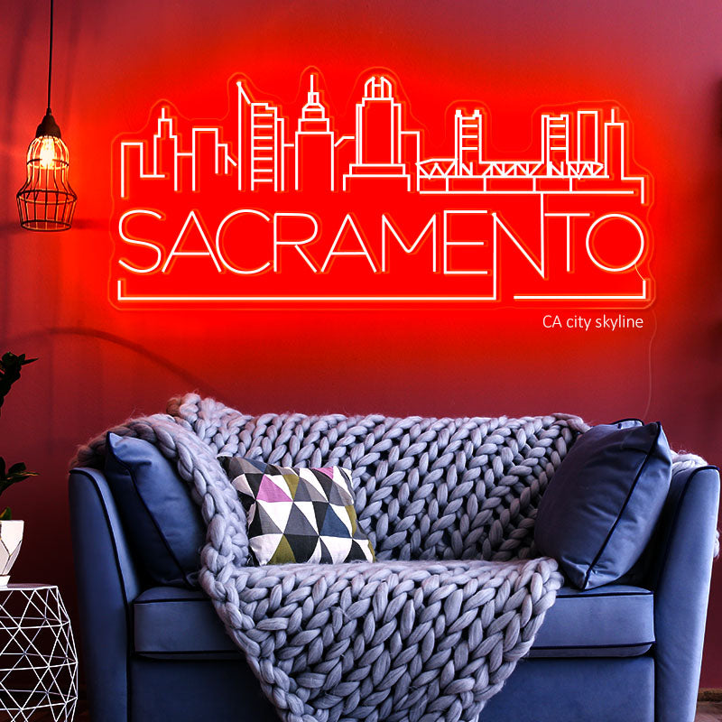 Sacramento skyline neon - neonpartys