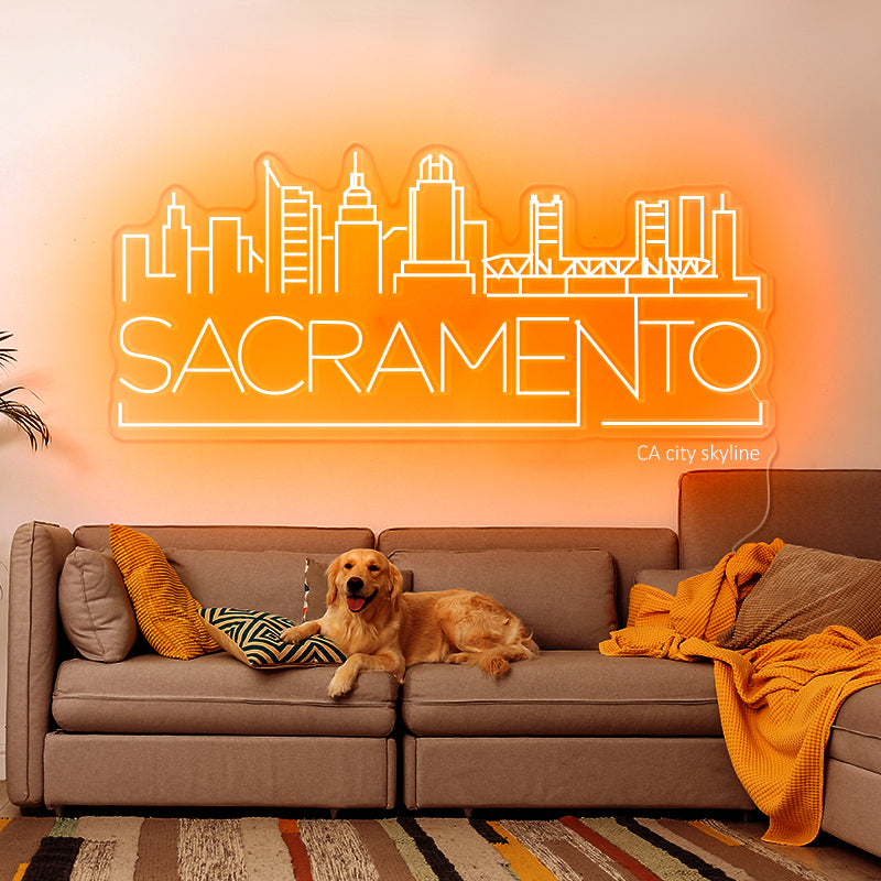 Sacramento skyline neon - neonpartys