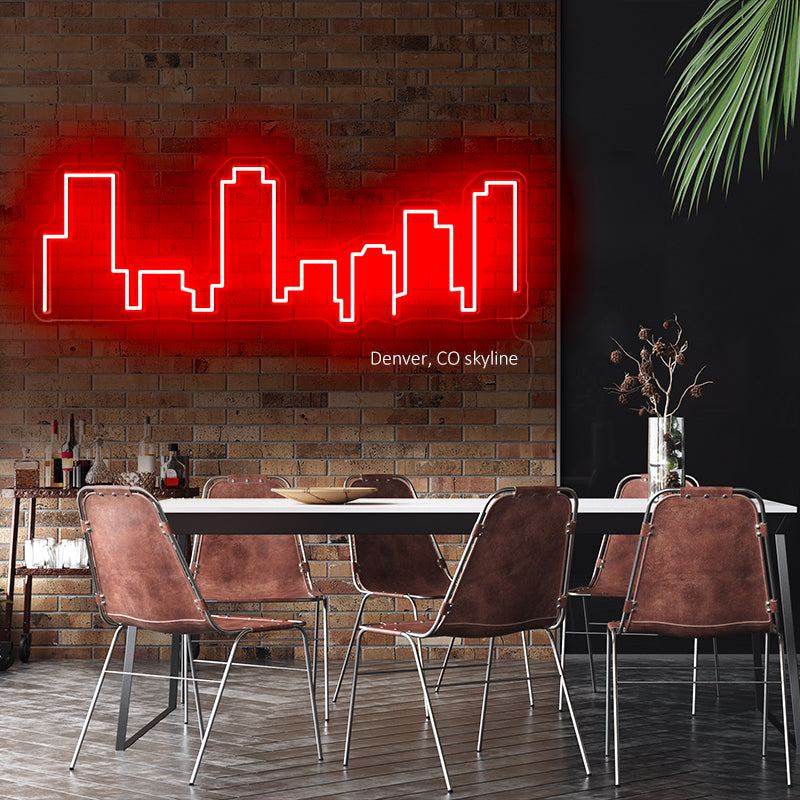 Denver, CO skyline neon - neonpartys