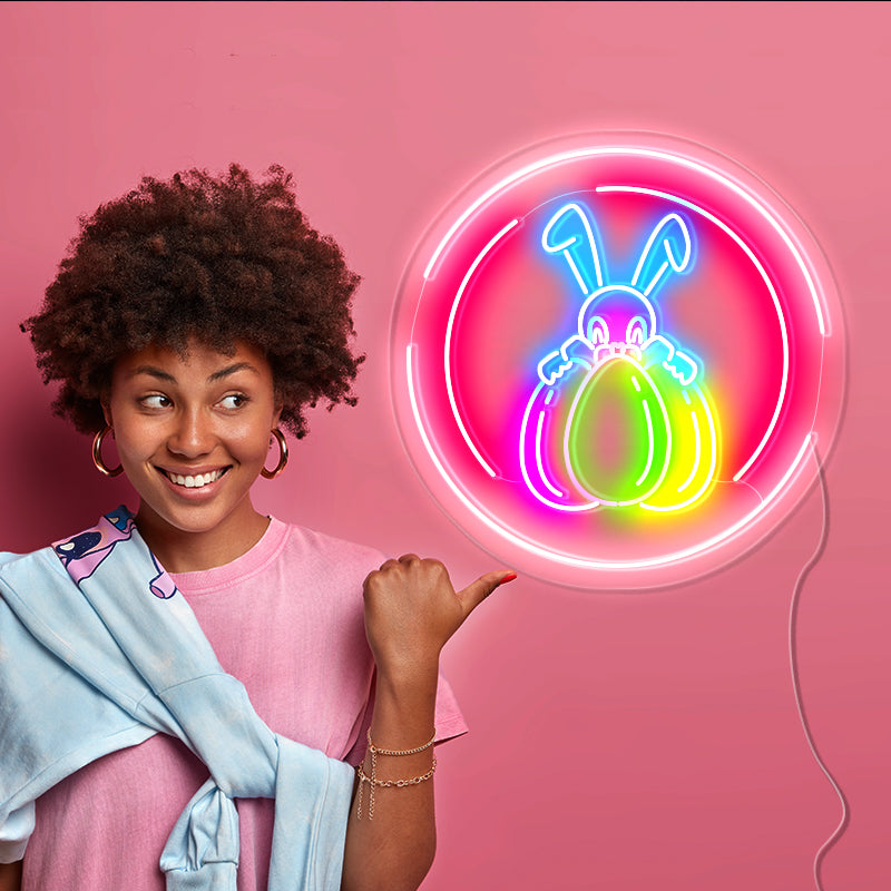 Easter bunny&eggs neon sign - neonpartys