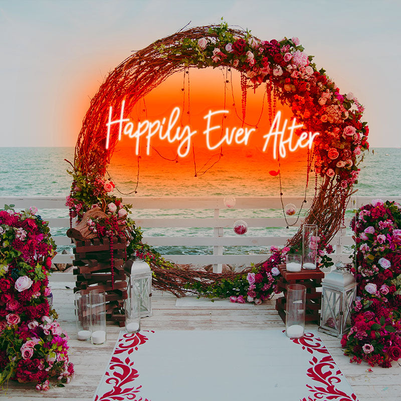 "Happy Ever After" Neon Sign for Reception Party