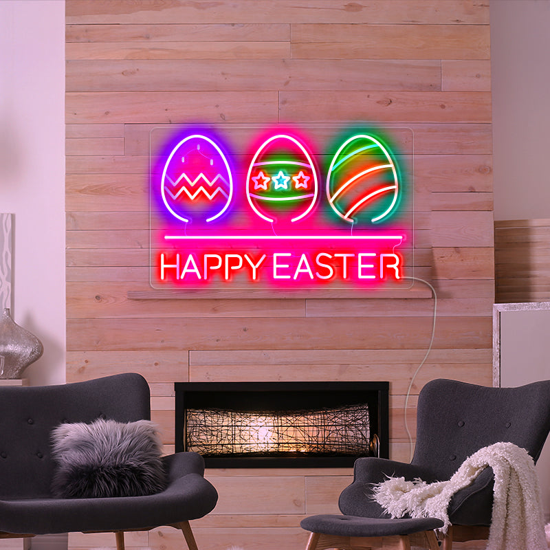Happy Easter eggs neon sign - neonpartys