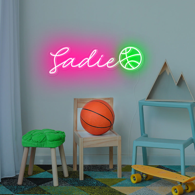 Basketball Name Neon Art for Kid's Room