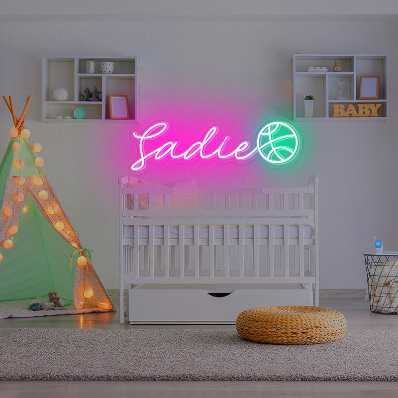 Basketball Name Neon Art for Kid's Room