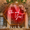 "She Said Yes" outdoor neon signs