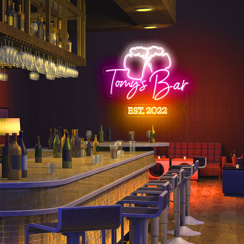 Custom Bar with Beers Neon Signs