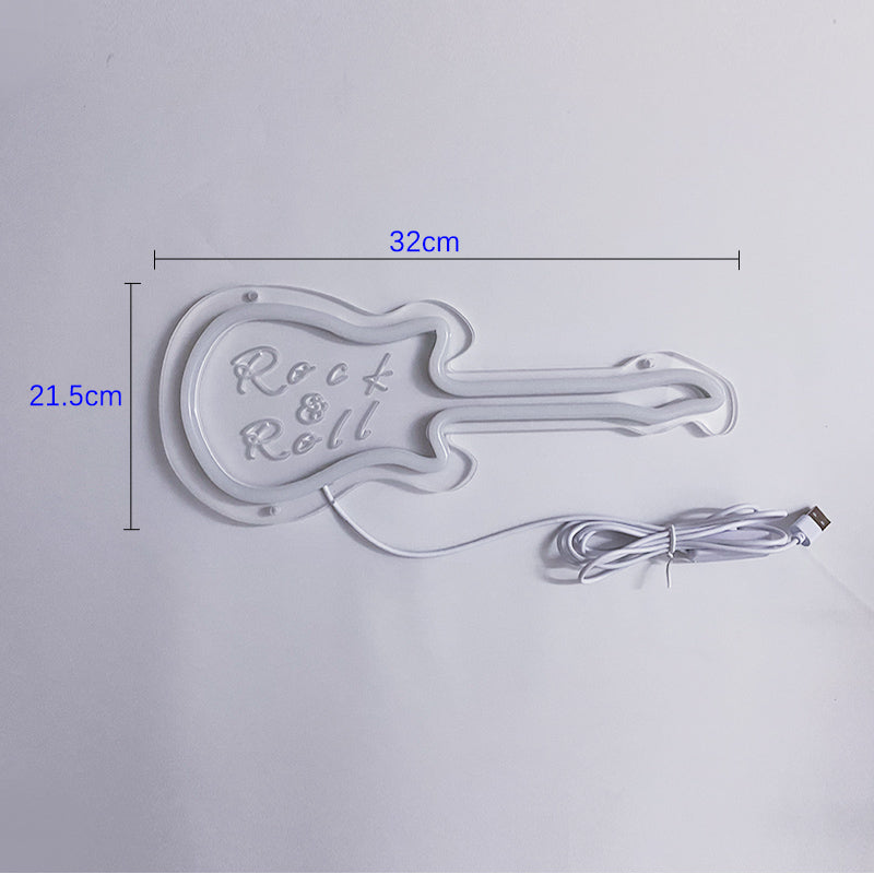 Guitar Green Neon lights