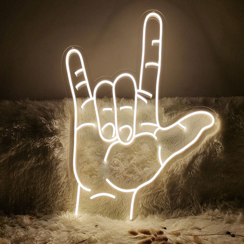 Love you rock fingers neon - neonpartys