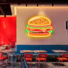 Hamburger model neon signboard