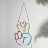 Colourful Peace Hand Neon Sign