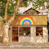Rainbow neon wall art